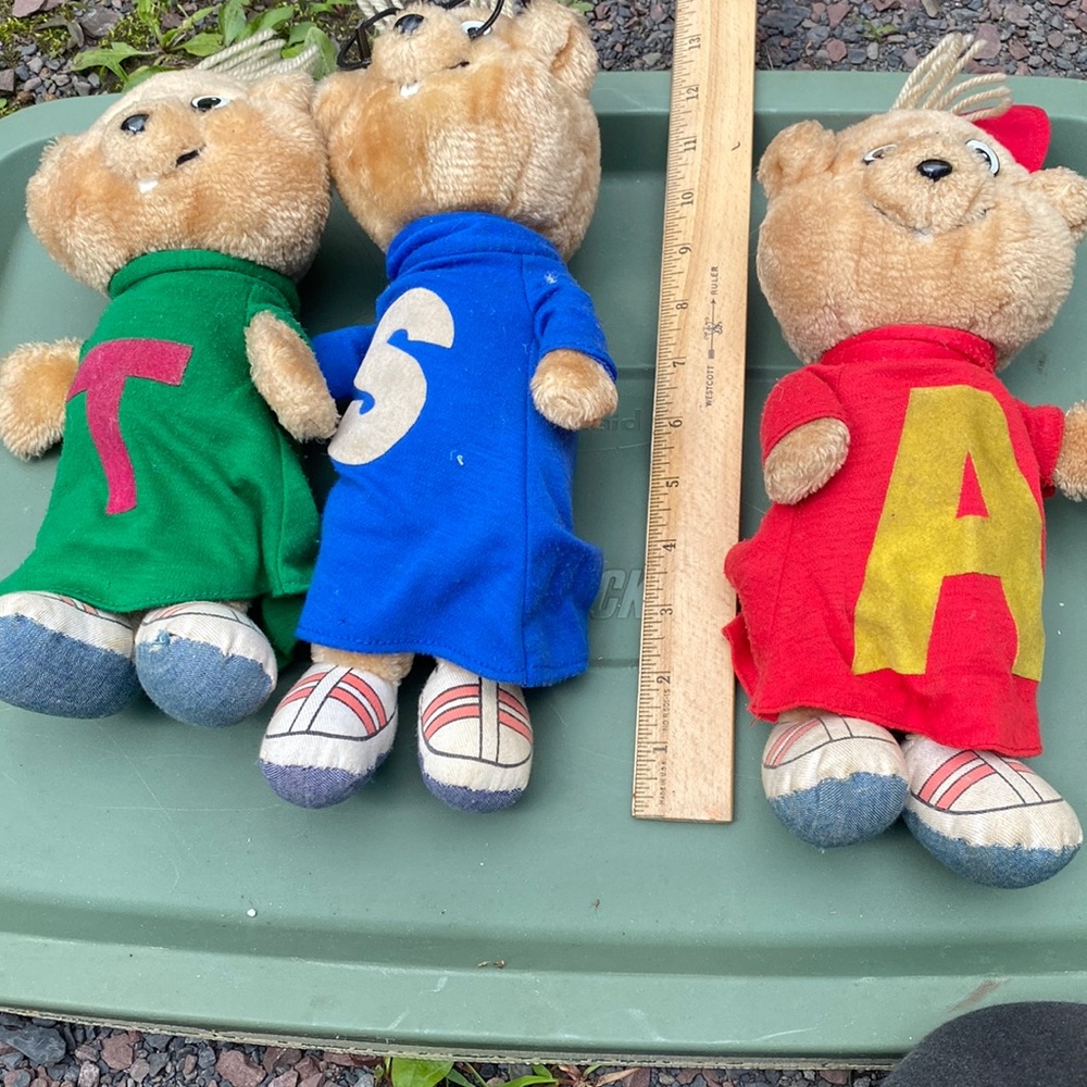 Vintage 1983 The Chipmunks Stuffed Dolls